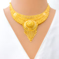 Glistening Upscale Graduating 22k Gold Necklace Set 
