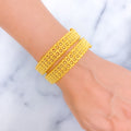 Dazzling Radiant Dotted 22k Gold Bangle Pair