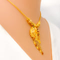 Vibrant Charming Asymmetrical 22k Gold Necklace Set 