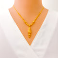 Contour Captivating Cone Shaped 22k Gold Necklace Set 