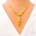 Contour Captivating Cone Shaped 22k Gold Necklace Set 