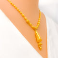 Contour Captivating Cone Shaped 22k Gold Necklace Set 