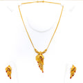 Vibrant Charming Asymmetrical 22k Gold Necklace Set 
