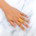 Lovely Engraved 21k Gold Ring