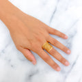 Opulent Sleek 21k Gold Mesh Ring