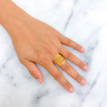 Fashionable Leaf 21k Gold Ring