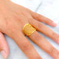 Fashionable Leaf 21k Gold Ring