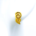 Graceful Contemporary Leaf 22k Gold Top Earrings 