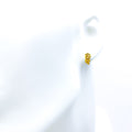 Graceful Contemporary Leaf 22k Gold Top Earrings 