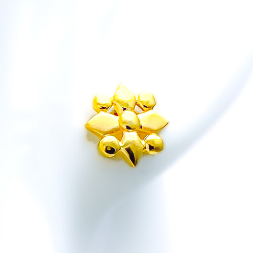 Elegant Blooming Flower 22k Gold Top Earrings 