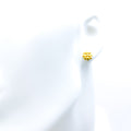 Elegant Blooming Flower 22k Gold Top Earrings 