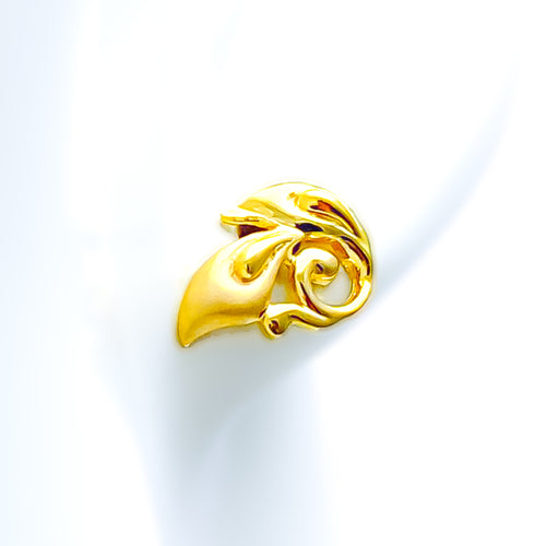 Artistic Vine Motif 22k Gold Top Earrings 
