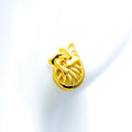 Captivating Striped Drop 22k Gold Top Earrings 