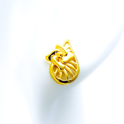 Captivating Striped Drop 22k Gold Top Earrings 