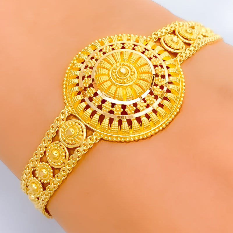 Traditional Festive Domed 22k Gold Bracelet 