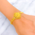 Attractive Floral Hexagon 22k Gold Bracelet 