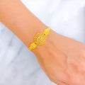 Upscale Floral Beaded 22k Gold Bracelet 