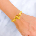 Special Striped Heart 22k Gold Bracelet