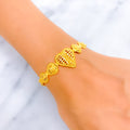 Special Striped Heart 22k Gold Bracelet