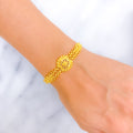 Distinct Graceful Heart Adorned 22k Gold Bracelet 
