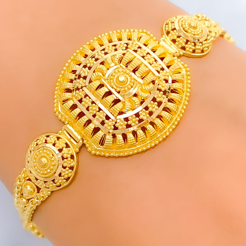 Sophisticated Radiant Layered 22k Gold Bracelet 