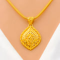 Intricate Beaded 22k Gold Pendant