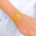 Shimmering Symmetrical 22k Gold Oval Bracelet