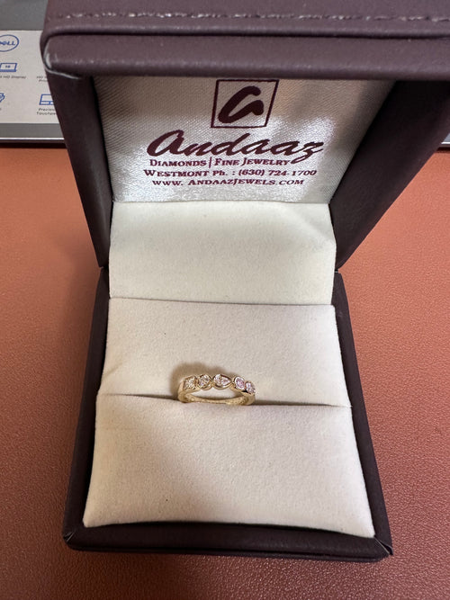 Timeless Delicate 18K Gold + Diamond Band