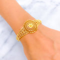 stylish-mesh-floral-22k-gold-bangle-bracelet