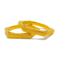 Extravagant Decorative 22k Gold Bangle Pair 