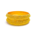 Attractive Beaded Bridal 22k Gold Bangle Pair 
