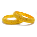 Attractive Beaded Bridal 22k Gold Bangle Pair 