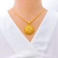 Traditional Floral 22k Gold Pendant 