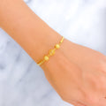 Delicate Dressy Mesh Orb 22k Gold Bangle Bracelet 
