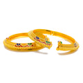 Vibrant Vintage 22k Gold Pipe Meenakari Bangles 