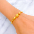Ethereal Textured 22k Gold Orb Flexi Bangle Bracelet