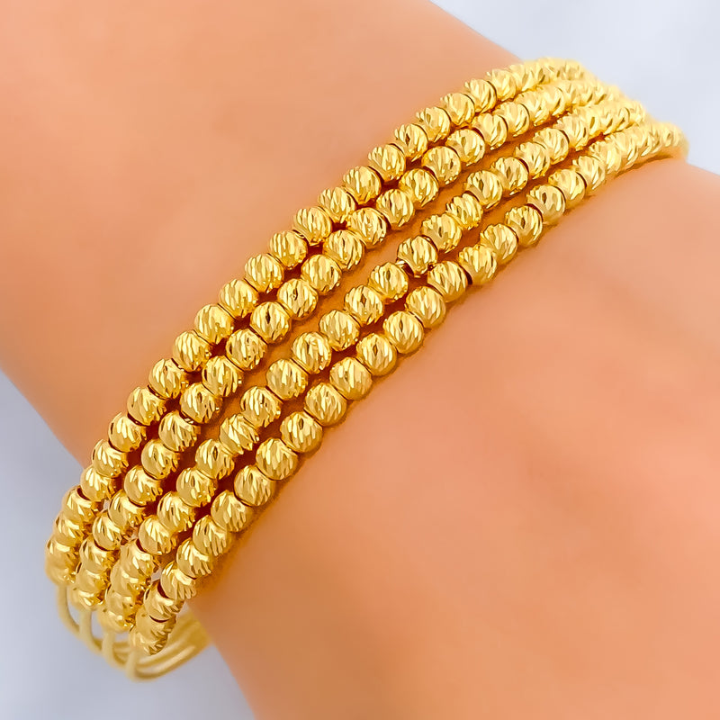 Dazzling Bold Radiant Orb 22k Gold Bangle Bracelet 