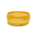 Iridescent Cutwork Leaf 22k Gold Bangle 