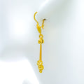 Shiny Dangling Chain 21k Gold Hanging Earrings 