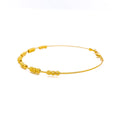 Glimmering Embossed 22k Gold Bangle Bracelet 