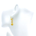 Dual Orb 21k Gold Hanging Earrings 