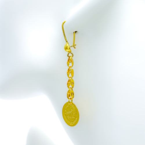 Lavish Coin 21k Gold Hanging Earrings