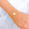 Charming Mother Of Pearl 21k Gold Clover Bracelet