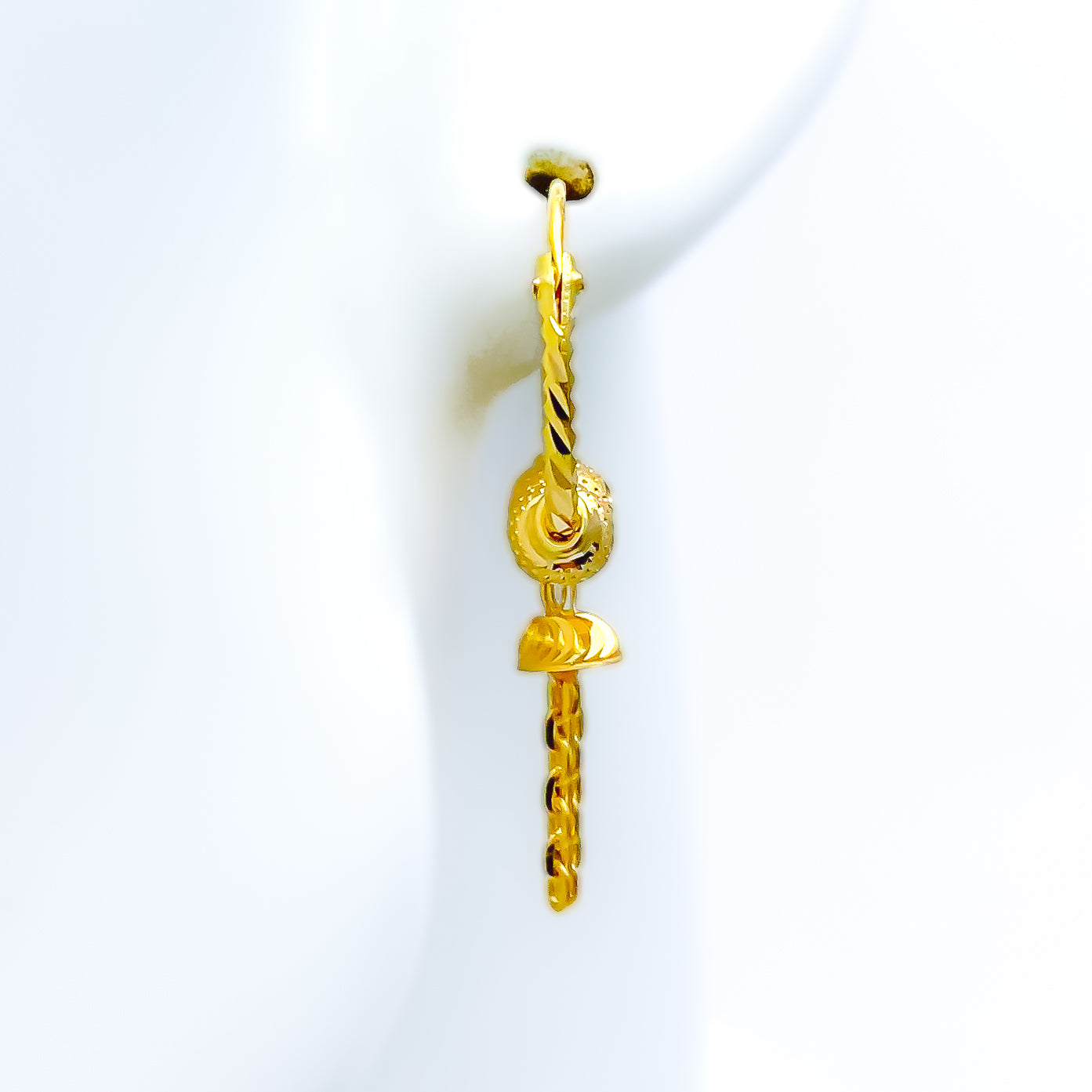 South Indian Design Gold Plated Jhumki Earring with Screw Back for Women  and Girls - SUKAI JEWELS - 3635494