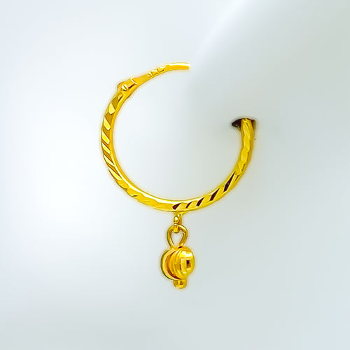 Lovely Petite 21k Gold Bali Earrings 