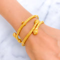 Luxurious Intricate 22k Gold Pipe Bangles