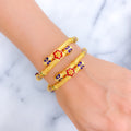 Vibrant Festive Meenakari 22k Gold Pipe Bangles 