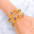 Vibrant Festive Meenakari 22k Gold Pipe Bangles 