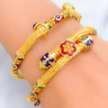 Vibrant Festive Meenakari 22k Gold Pipe Bangles 