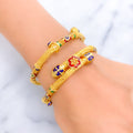 Vibrant Festive Meenakari 22k Gold Pipe Bangles 